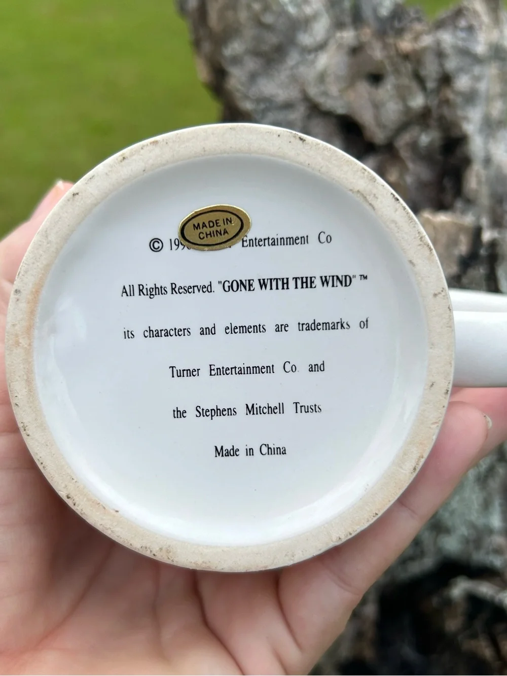 Vintage 1996 Gone With The Wind Coffee Mug Scarlett O’Hara Rhett Butler Gold Scr